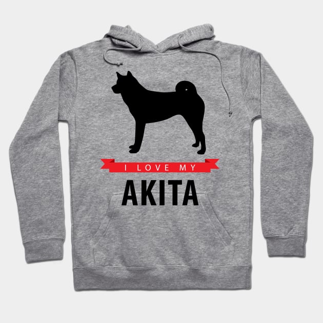 I Love My Akita Hoodie by millersye